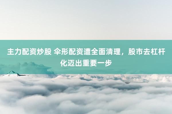 主力配资炒股 伞形配资遭全面清理，股市去杠杆化迈出重要一步