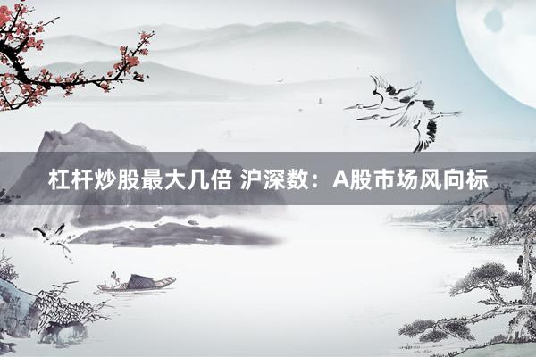 杠杆炒股最大几倍 沪深数：A股市场风向标