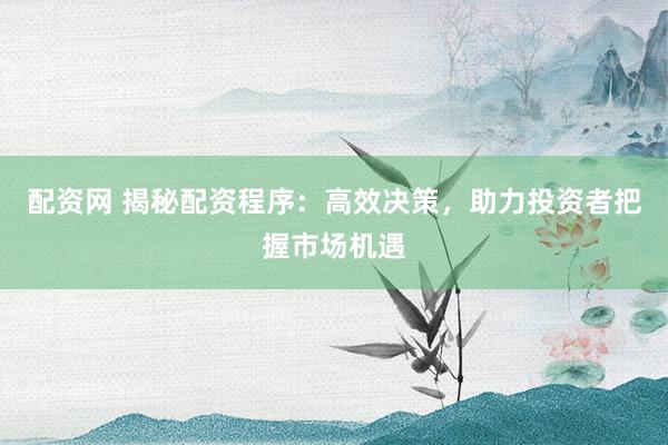 配资网 揭秘配资程序：高效决策，助力投资者把握市场机遇
