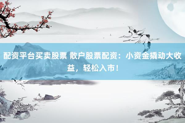 配资平台买卖股票 散户股票配资：小资金撬动大收益，轻松入市！