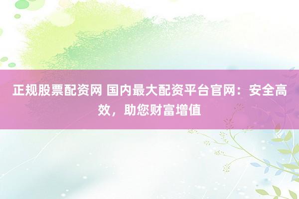 正规股票配资网 国内最大配资平台官网：安全高效，助您财富增值