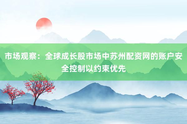 市场观察：全球成长股市场中苏州配资网的账户安全控制以约束优先