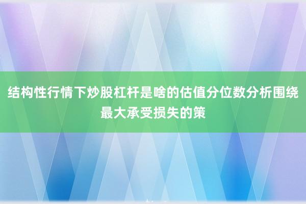 结构性行情下炒股杠杆是啥的估值分位数分析围绕最大承受损失的策
