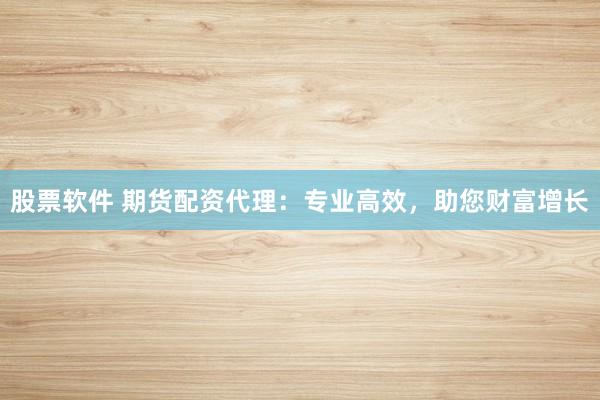 股票软件 期货配资代理:专业高效,助您财富增长